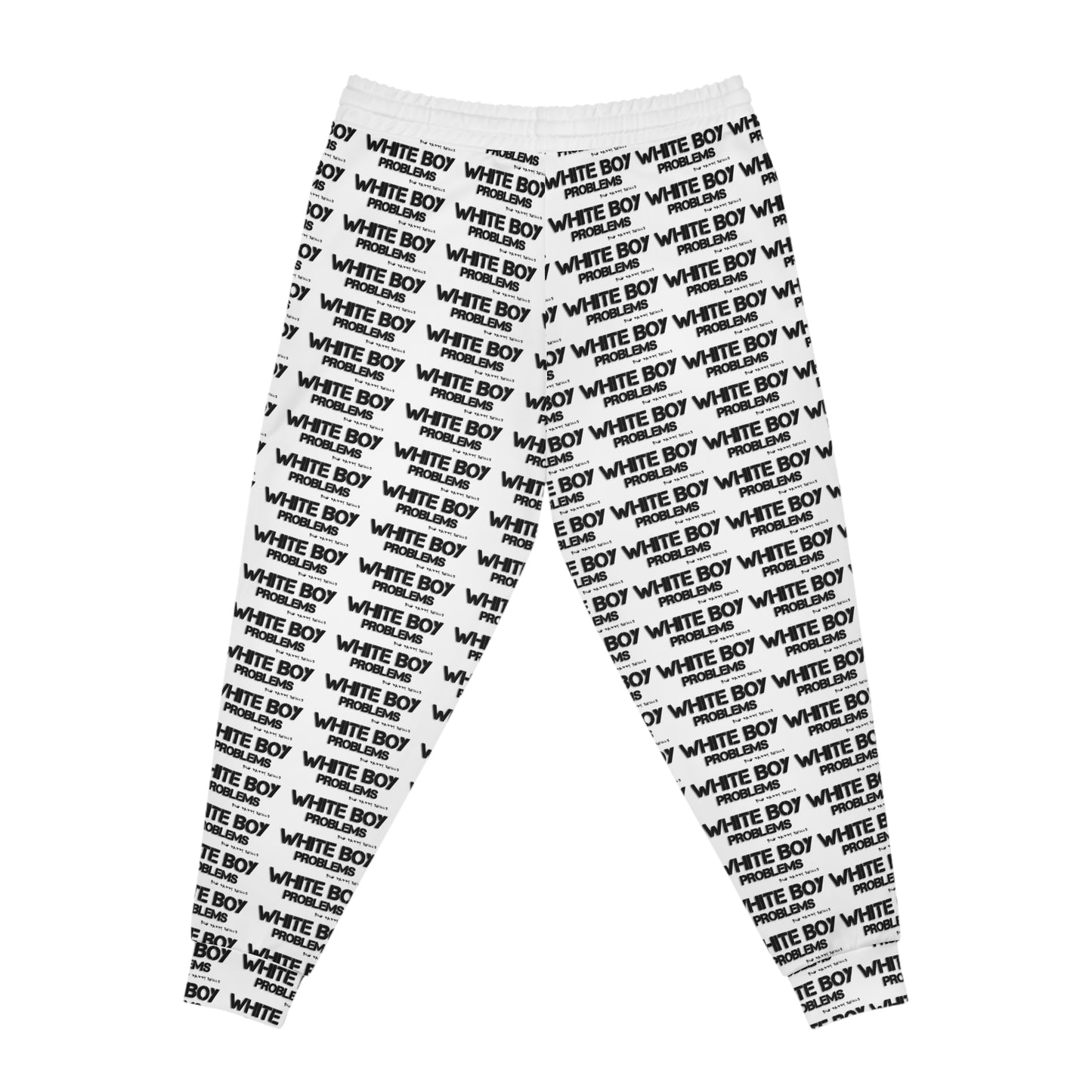 Trendy Athletic Joggers with 'White Boy Problems' Print - Casual Comfort for Everyday Wear